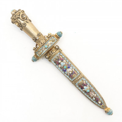 Image for Lot Enameled Bejeweled Dagger
