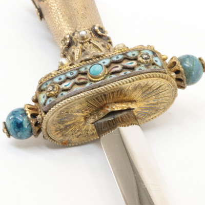 Enameled Bejeweled Dagger