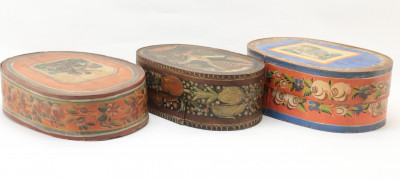 Image for Lot 3 Oval Brides Boxes 19th 20th C