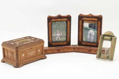 Image for Lot 3 Wood Tramp Art Pieces
