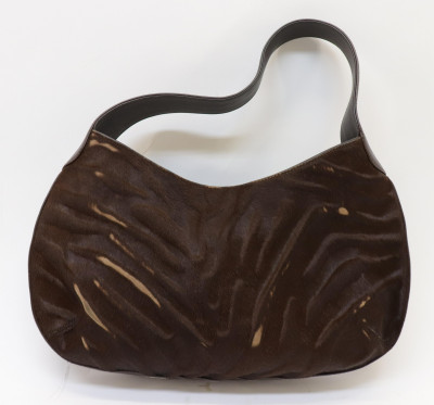 Cartier Calf Hair and Leather Handbag