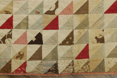 Two Vintage Quilts: Log Cabin Diagonal Triangles