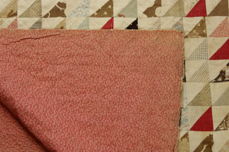 Two Vintage Quilts: Log Cabin Diagonal Triangles
