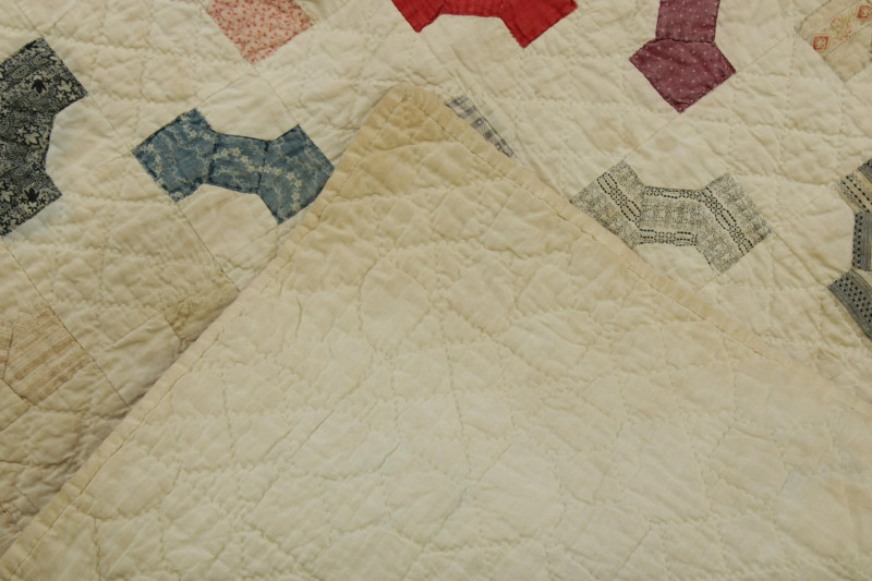 Two Vintage Quilts: 'Bowties'/'Diagonal Arrows'