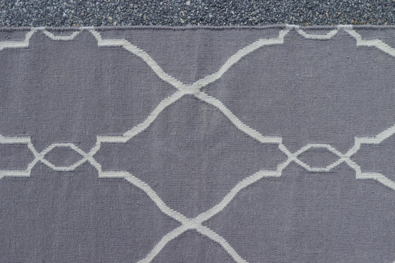 Contemporary Geometric Lattice Wool Rug