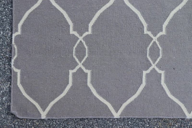 Contemporary Geometric Lattice Wool Rug