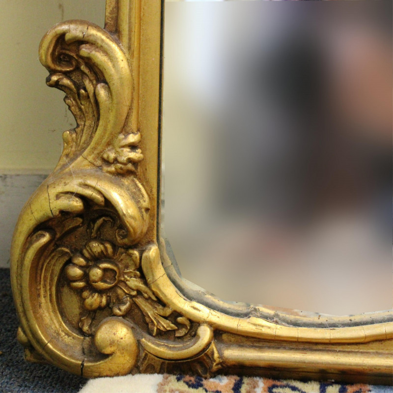 Swedish Rococo Revival Giltwood Mirror