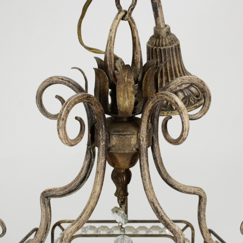 Metal/Glass Chinoiserie Style 5Light Chandelier