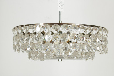 Image for Lot 1970s Lobmeyr Style Chrome Ceiling Fixture