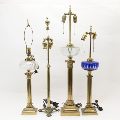 Image for Lot 2 Brass Hinks and Sons Table Lamps others
