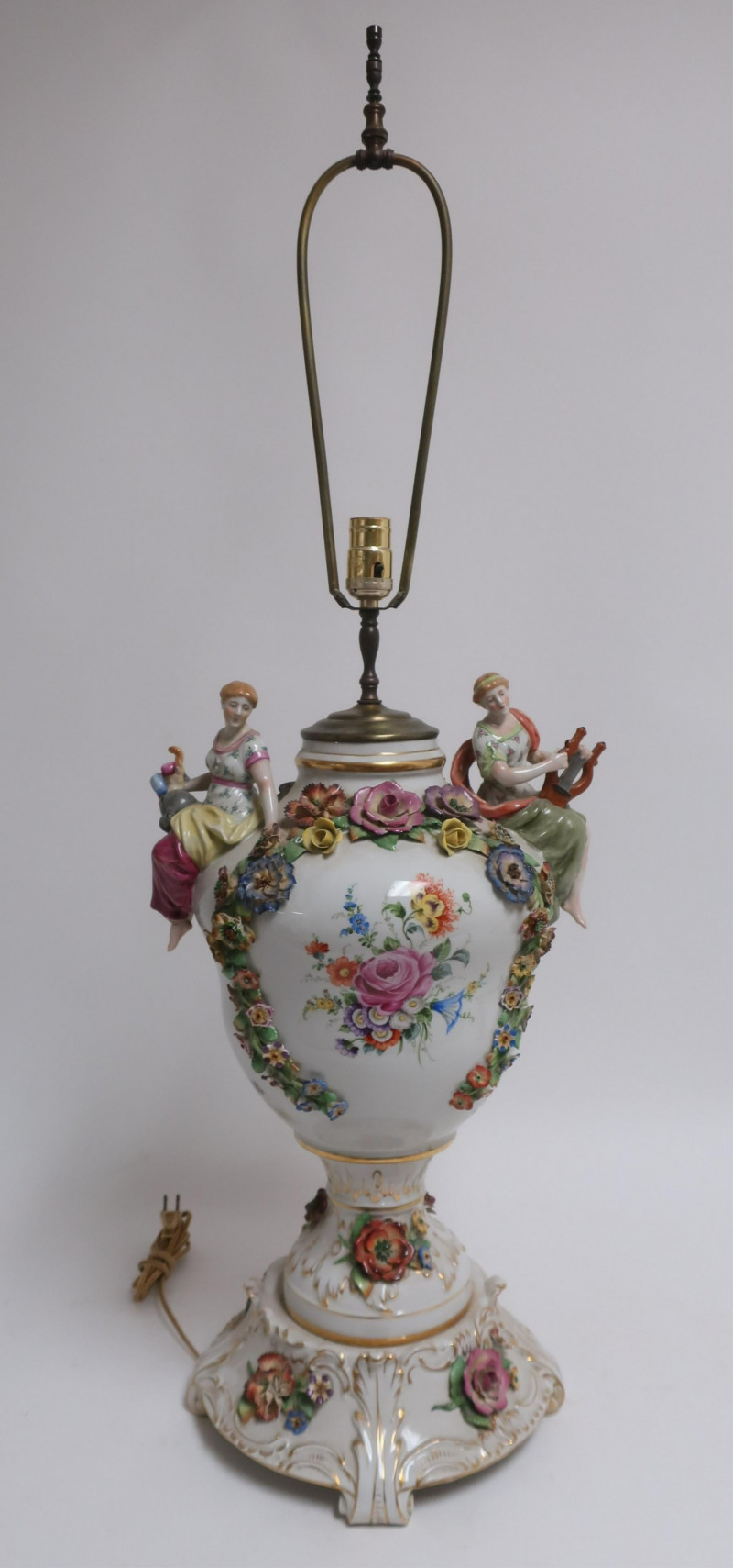 Schierholtz Figural Porcelain Lamp Early 20th C