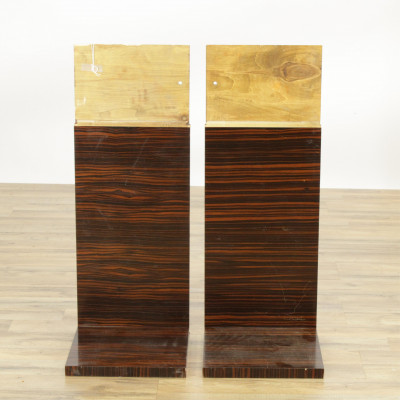 Image for Lot Pair Art Deco Style Rosewood Lamps