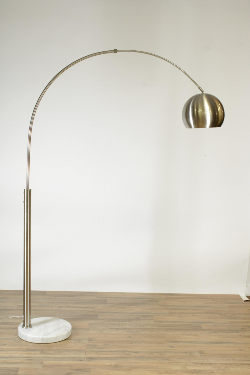 Contemporary Metal Marble Arc Lamp