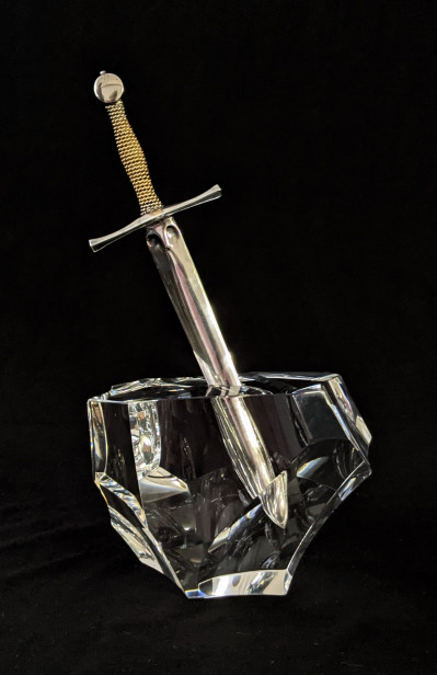 Image for Lot James Houston for Steuben Glass - Excalibur: paperweight and letter opener