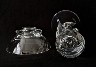 Steuben Glass - Group of two pieces, one vase and a Dish