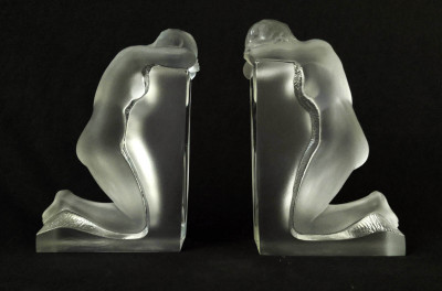 Image for Lot Lalique Crystal - Reverie Bookends