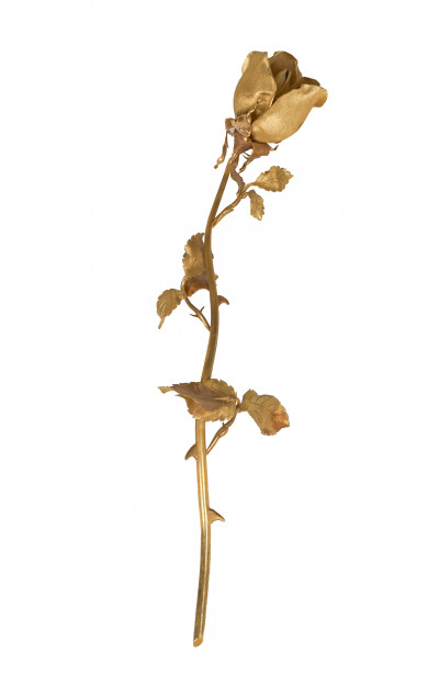 Image for Lot European Goldsmith - 18K Gold Rose