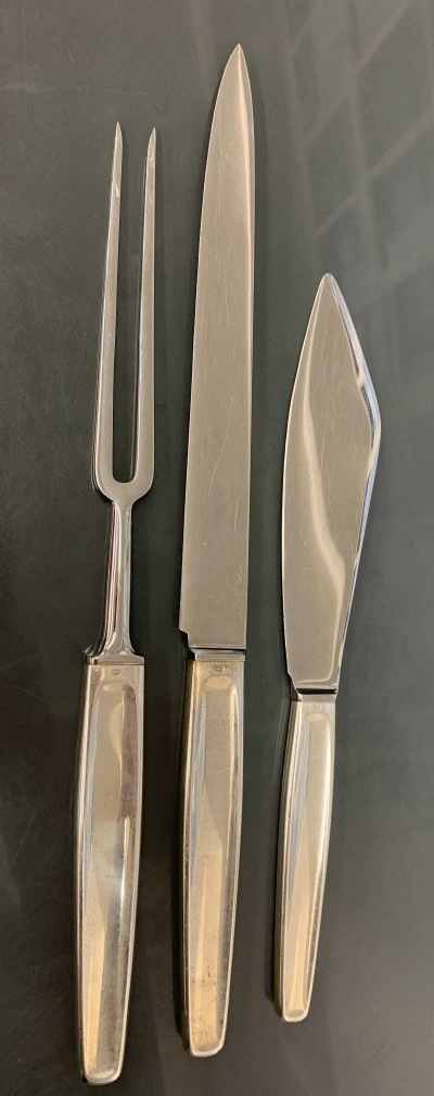 Tias Eckhoff for Georg Jensen Silversmithy - Cypress Carving Set and Cake Knife