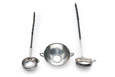 Image for Lot Swedish Silversmiths - Two silver baleen toddy ladles and a two-handled silver cup