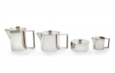 Image for Lot Stefano Pallanti - Silver Tea and Coffee set