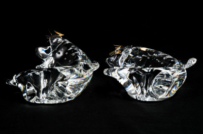 James Houston for Steuben Glass - Group of Two (2) Trout and Fly Desk Ornament