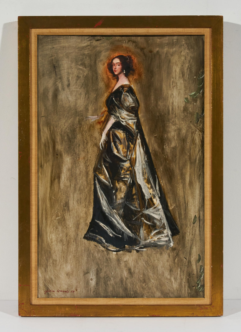 Morton Roberts - Untitled (Woman in a black dress)