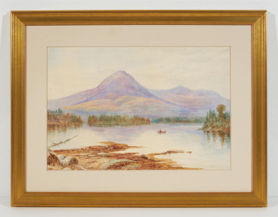 John William Hill - Lake George with a Canoe