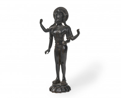 Image for Lot Southeast Asian - Four Armed Bronze Deity