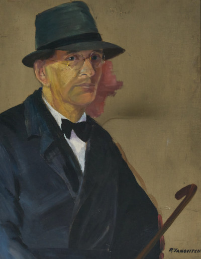 Image for Lot Unknown Artist - Untitled (Man with glasses and hat)