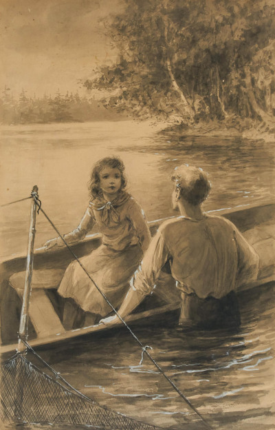 Image for Lot Artist Unknown - Untitled (Young girl in a canoe)