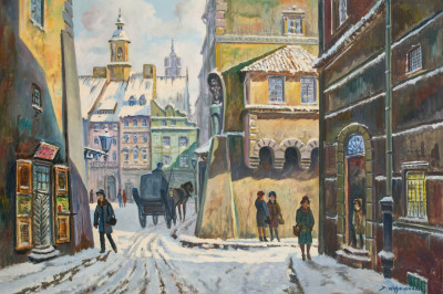 Image for Lot Darius Wasowicz - Untitled (Winter street scene)