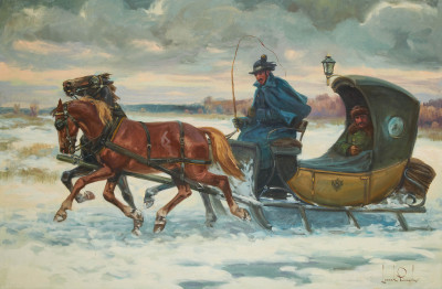 Image for Lot Leszek Piasecki - Untitled (Winter sleigh ride)