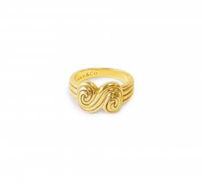 Image for Lot Tiffany Co 18k Gold Spiro Swirl Ring
