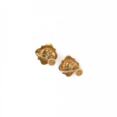 Pair of Edwardian 14k Diamond Earrings