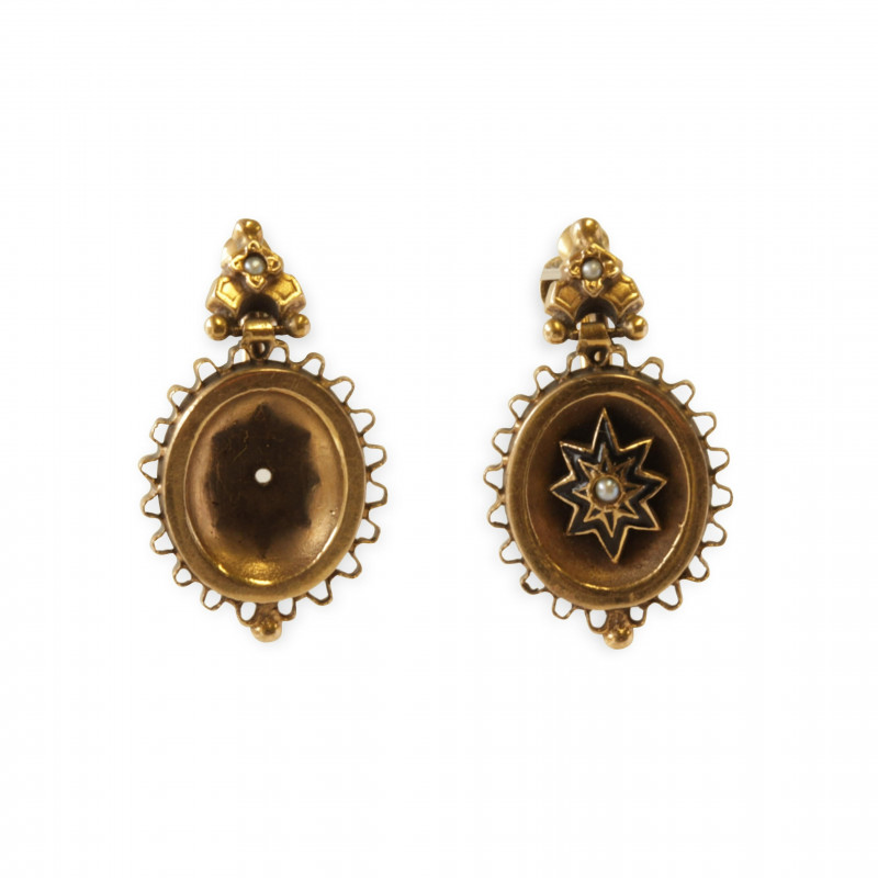 Pair of Victorian 14k Gold Earrings