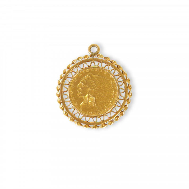 1925 Liberty 2 1/2 Dollar Gold Coin Pendant