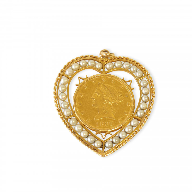 1897 Coronet Head Gold 10 Coin as Pendant