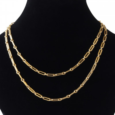 18k Link and Bar Chain Necklace