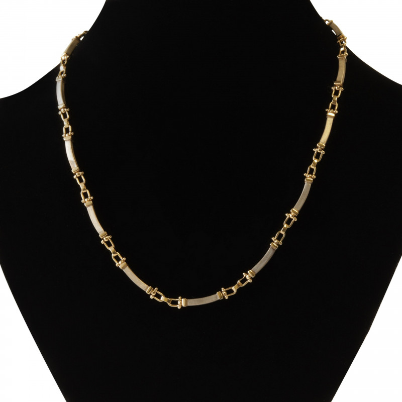 Gold Silver Bar Link Necklace