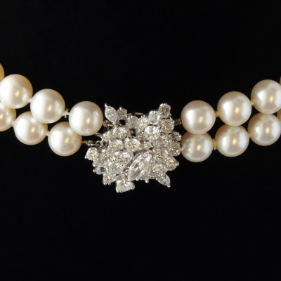Image for Lot Pearl Necklace with 1056 TCW Clasp