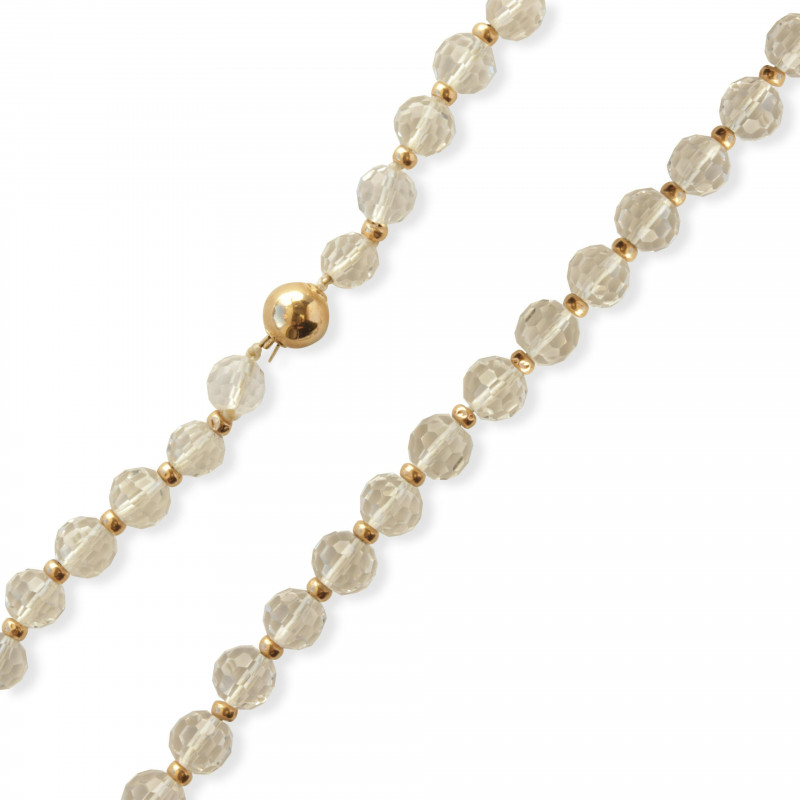 14k Gold Crystal Quartz Necklace
