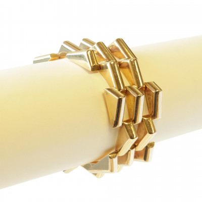 Art Deco 14k Gold Link Bracelet