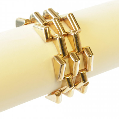Art Deco 14k Gold Link Bracelet