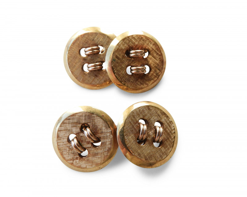 Pair of Tiffany Co 14k Gold Button Cufflinks