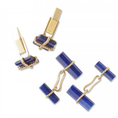 Image for Lot Two Pairs of Lapis Cufflinks