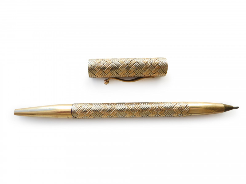 Set of 3 Tiffany Co 14k Gold Basket Weave Pens