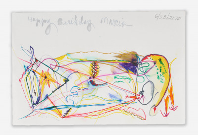 Alan Kleinman - Two works on paper; one a birthday card dated 2010