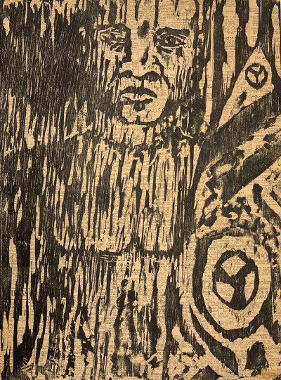 Unknown Artist - Woodcuts on Newspaper (2)