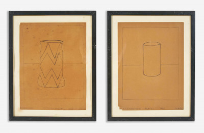 Unknown Artist - Vase and Object drawings (4)