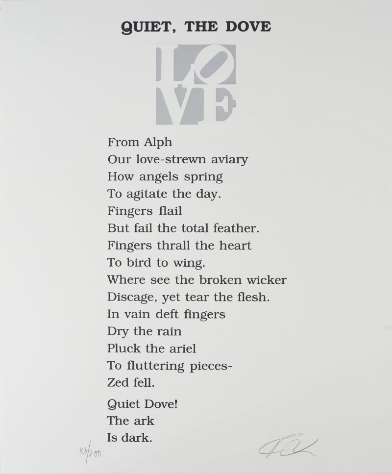 Robert Indiana - Quiet is the Dove, Book of Love